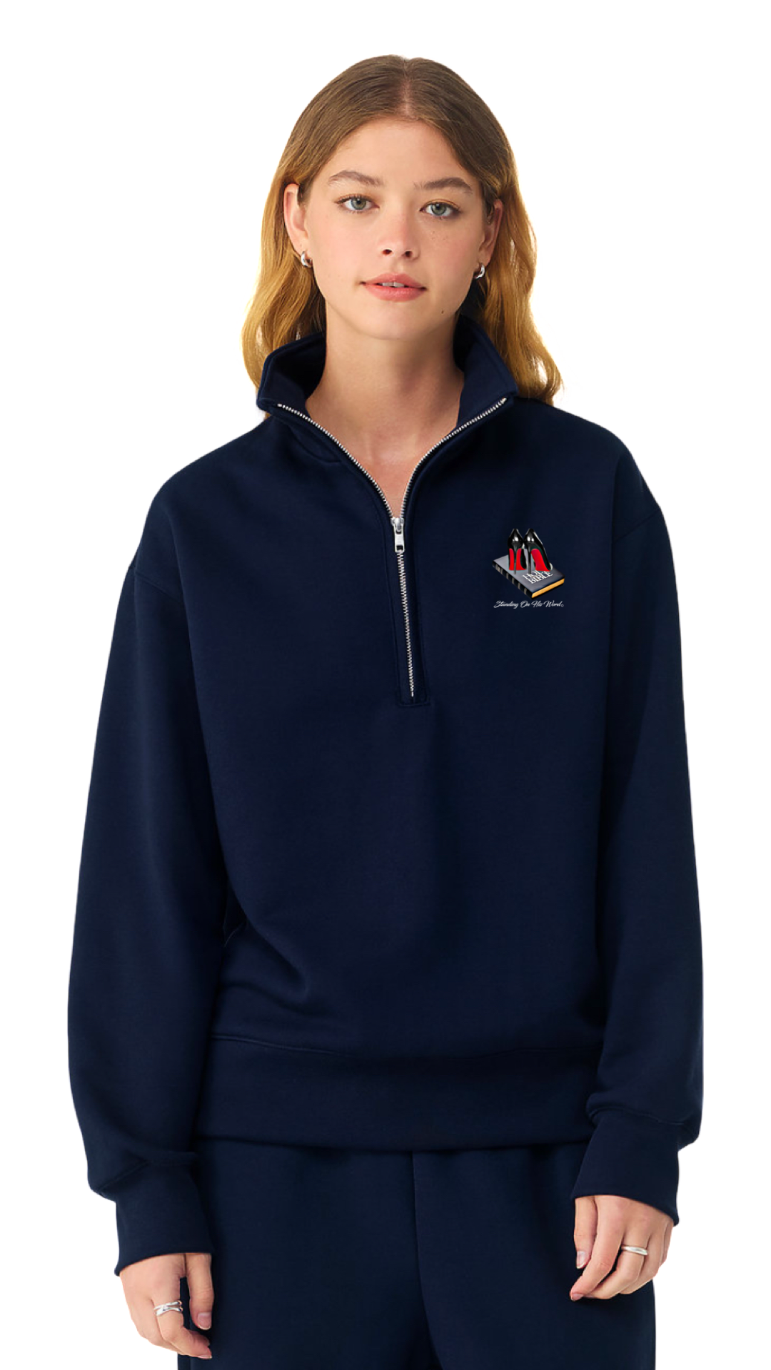 Standing On His Word™️ Navy Fleece Hoodie