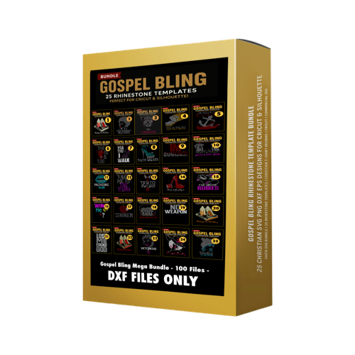 (Gospel Bling Rhinestone DXF FORMAT FILES ONLY Template Bundle – 25 Christian Designs