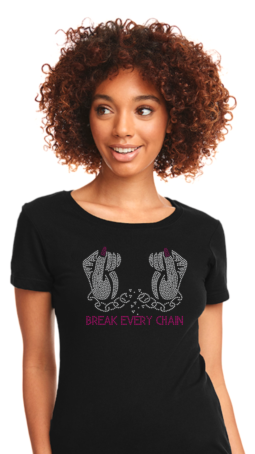 Break Every Chain Rhinestone Tee