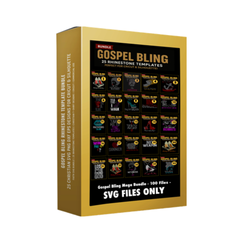 (Gospel Bling Rhinestone SVG FORMAT FILES ONLY Template Bundle – 25 Christian Designs