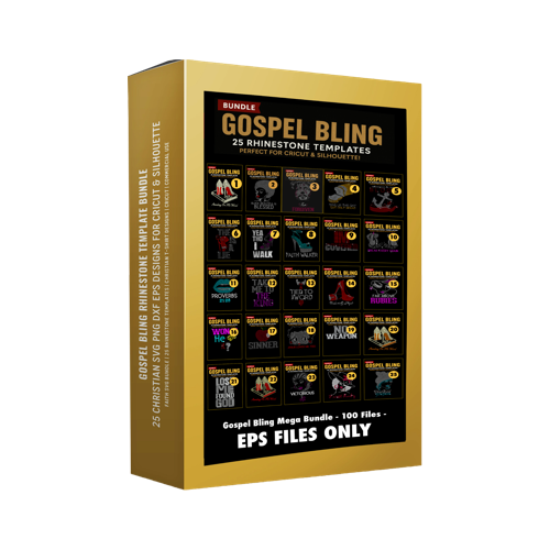 Gospel Bling Rhinestone EPS FORMAT FORMAT FILES ONLY Template Bundle – 25 Christian Designs